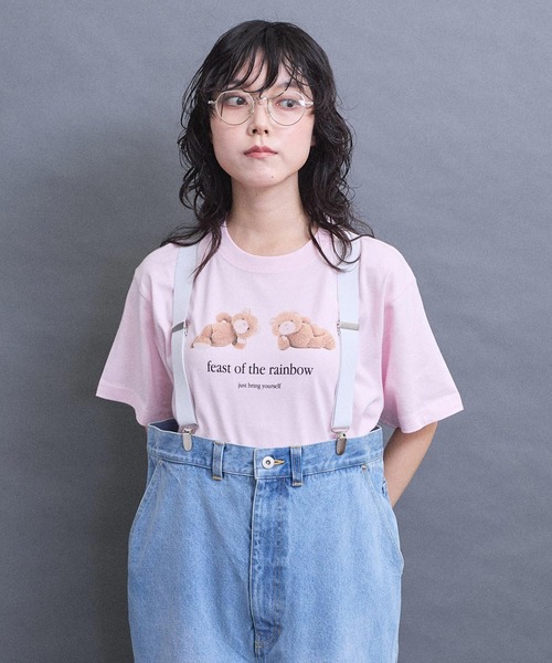 I am I in fact...(アイアムアイインファクト)の「teddybear Tシャツ(Tシャツ/カットソー・レディース・ピンク/ホワイト・FREE)」の14枚目の写真