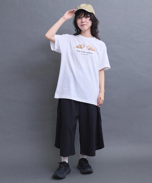 I am I in fact...(アイアムアイインファクト)の「teddybear Tシャツ(Tシャツ/カットソー・レディース・ピンク/ホワイト・FREE)」の16枚目の写真