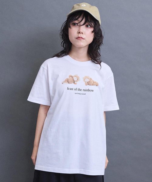 I am I in fact...(アイアムアイインファクト)の「teddybear Tシャツ(Tシャツ/カットソー・レディース・ピンク/ホワイト・FREE)」の9枚目の写真