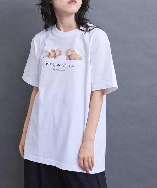 I am I in fact...(アイアムアイインファクト)の「teddybear Tシャツ(Tシャツ/カットソー・レディース・ピンク/ホワイト・FREE)」の8枚目の写真