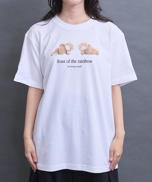 I am I in fact...(アイアムアイインファクト)の「teddybear Tシャツ(Tシャツ/カットソー・レディース・ピンク/ホワイト・FREE)」の22枚目の写真