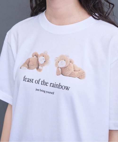 I am I in fact...(アイアムアイインファクト)の「teddybear Tシャツ(Tシャツ/カットソー・レディース・ピンク/ホワイト・FREE)」の3枚目の写真