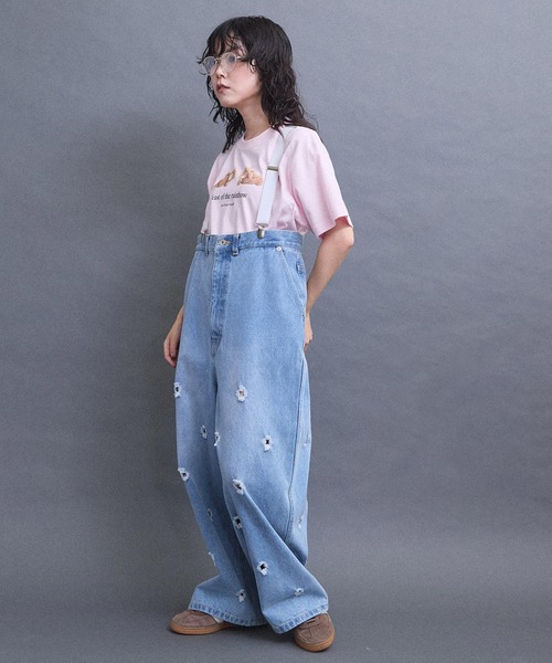 I am I in fact...(アイアムアイインファクト)の「teddybear Tシャツ(Tシャツ/カットソー・レディース・ピンク/ホワイト・FREE)」の20枚目の写真