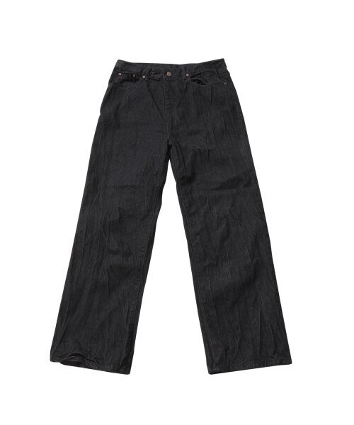 APOSTROPHE COMMA（アポストロフィコンマ）の「ウィンクルプリーツワイドデニムパンツ（ウォッシュドブラック）（デニムパンツ・レディース・その他・LARGE/MEDIUM/SMALL）」の2枚目の写真