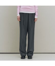 Wool buttoned banding pants - Dim grey