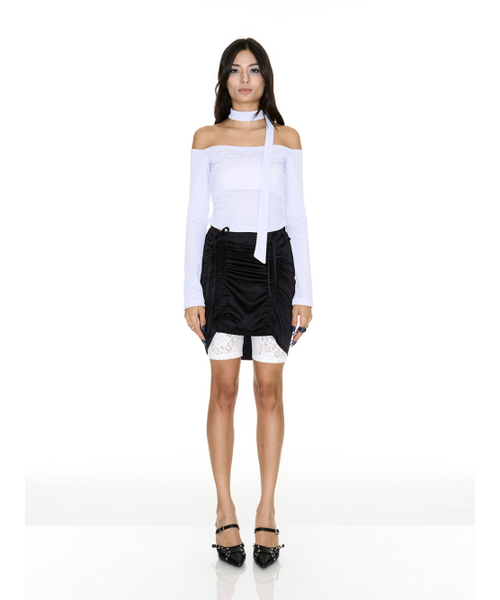 SETSETSET(セットセットセット)の「JENNIE OFF-SHOULDER LOGO TOP PALE PURPLE(Tシャツ/カットソー・レディース・その他・FREE)」の2枚目の写真