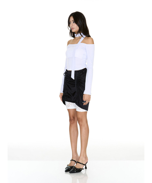 SETSETSET(セットセットセット)の「JENNIE OFF-SHOULDER LOGO TOP PALE PURPLE(Tシャツ/カットソー・レディース・その他・FREE)」の3枚目の写真