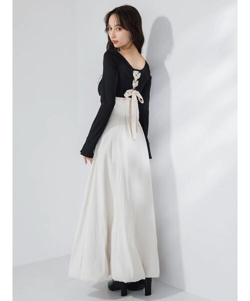 dazzlin（ダズリン）の「カットドッキングタックバルーンワンピース（ワンピース・レディース・ブラック/アイボリー/グレー・MEDIUM/SMALL）」の7枚目の写真