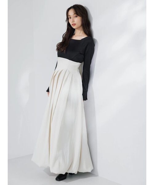 dazzlin（ダズリン）の「カットドッキングタックバルーンワンピース（ワンピース・レディース・ブラック/アイボリー/グレー・MEDIUM/SMALL）」の8枚目の写真