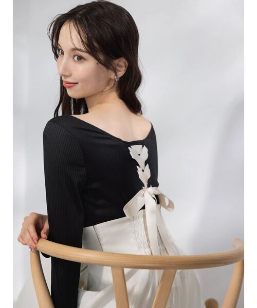 dazzlin（ダズリン）の「カットドッキングタックバルーンワンピース（ワンピース・レディース・ブラック/アイボリー/グレー・MEDIUM/SMALL）」の9枚目の写真