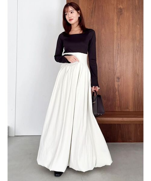 dazzlin（ダズリン）の「カットドッキングタックバルーンワンピース（ワンピース・レディース・ブラック/アイボリー/グレー・MEDIUM/SMALL）」の11枚目の写真