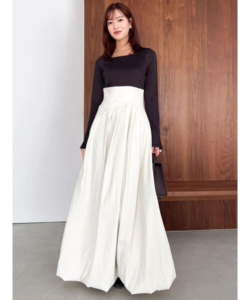 dazzlin（ダズリン）の「カットドッキングタックバルーンワンピース（ワンピース・レディース・ブラック/アイボリー/グレー・MEDIUM/SMALL）」の13枚目の写真