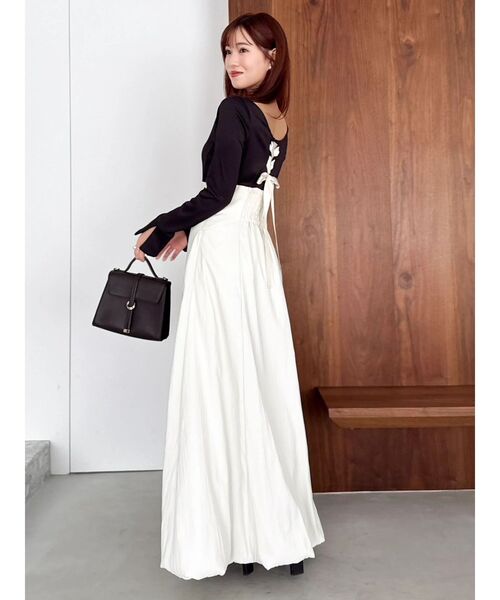 dazzlin（ダズリン）の「カットドッキングタックバルーンワンピース（ワンピース・レディース・ブラック/アイボリー/グレー・MEDIUM/SMALL）」の14枚目の写真