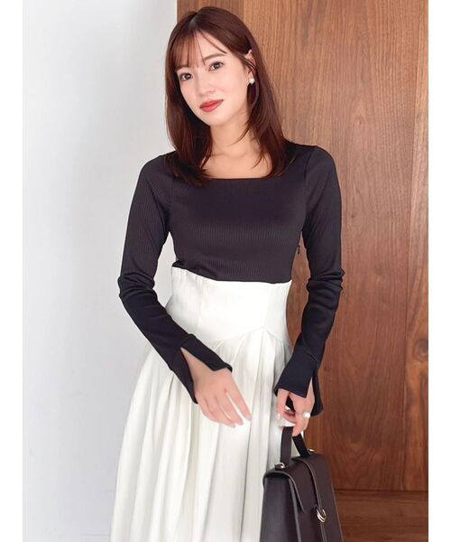 dazzlin（ダズリン）の「カットドッキングタックバルーンワンピース（ワンピース・レディース・ブラック/アイボリー/グレー・MEDIUM/SMALL）」の16枚目の写真