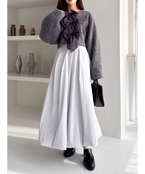 dazzlin（ダズリン）の「カットドッキングタックバルーンワンピース（ワンピース・レディース・ブラック/アイボリー/グレー・MEDIUM/SMALL）」の22枚目の写真