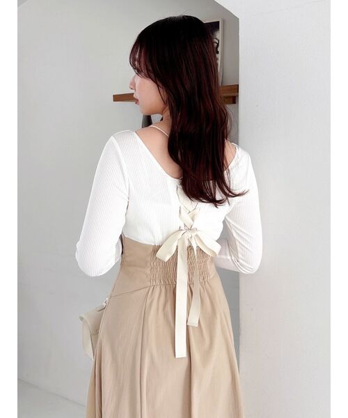 dazzlin（ダズリン）の「カットドッキングタックバルーンワンピース（ワンピース・レディース・ブラック/アイボリー/グレー・MEDIUM/SMALL）」の4枚目の写真