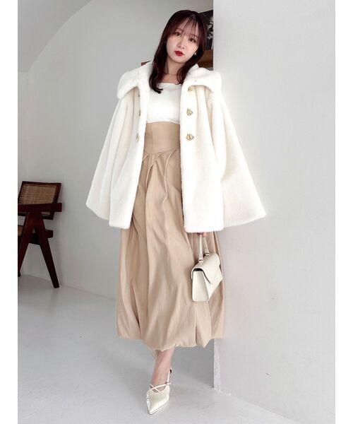 dazzlin（ダズリン）の「カットドッキングタックバルーンワンピース（ワンピース・レディース・ブラック/アイボリー/グレー・MEDIUM/SMALL）」の5枚目の写真