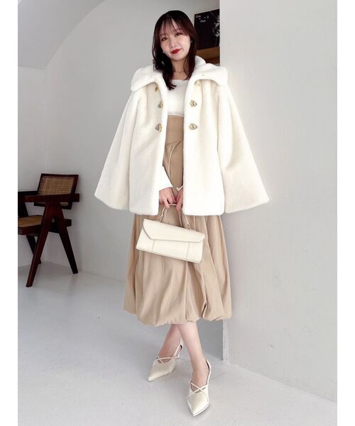 dazzlin（ダズリン）の「カットドッキングタックバルーンワンピース（ワンピース・レディース・ブラック/アイボリー/グレー・MEDIUM/SMALL）」の6枚目の写真