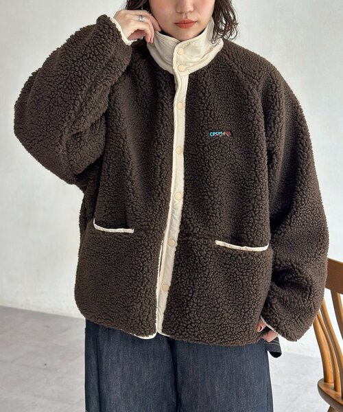 CPCM(シーピーシーエム)の「スタンドボアブルゾン(ブルゾン・メンズ・ブラウン/ネイビー・MEDIUM/LARGE)」の3枚目の写真