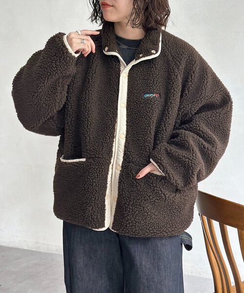 CPCM(シーピーシーエム)の「スタンドボアブルゾン(ブルゾン・メンズ・ブラウン/ネイビー・MEDIUM/LARGE)」の4枚目の写真