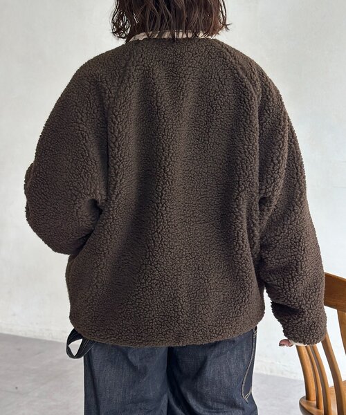 CPCM(シーピーシーエム)の「スタンドボアブルゾン(ブルゾン・メンズ・ブラウン/ネイビー・MEDIUM/LARGE)」の7枚目の写真