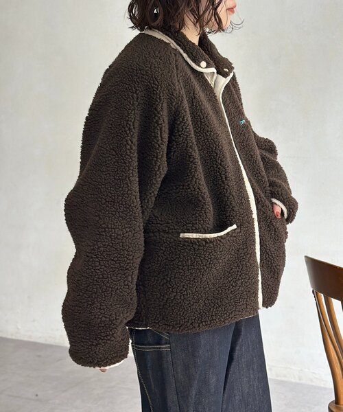 CPCM(シーピーシーエム)の「スタンドボアブルゾン(ブルゾン・メンズ・ブラウン/ネイビー・MEDIUM/LARGE)」の9枚目の写真