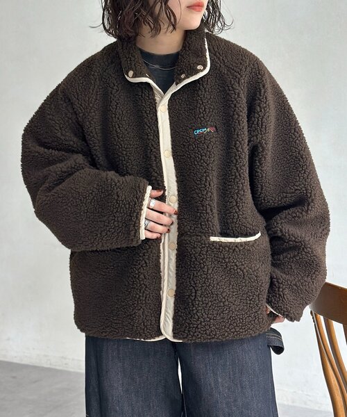 CPCM(シーピーシーエム)の「スタンドボアブルゾン(ブルゾン・メンズ・ブラウン/ネイビー・MEDIUM/LARGE)」の10枚目の写真