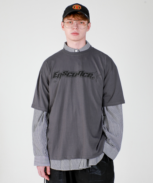 ESN(イーエスエヌ)の「エイシッドロゴオーバーサイズTシャツグレー(Tシャツ/カットソー・メンズ・その他・LARGE/MEDIUM)」の2枚目の写真