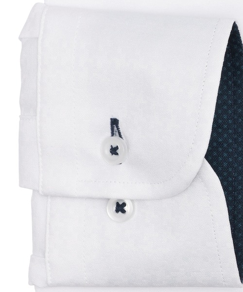 TOKYO SHIRTS（トウキョウシャツ）の「【吸水速乾】【COFREX】形態安定ノンアイロン ボタンダウン 長袖ビジネスワイシャツ（ビジネスシャツ・メンズ・ホワイト・首回り39cm-裄丈80cm/首回り39cm-裄丈84cm/首回り41cm-裄丈82cm/首回り41cm-裄丈86cm/首回り42cm-裄丈82cm/首回り42cm-裄丈86cm/首回り43cm-裄丈82cm/首回り43cm-裄丈86cm/首回り37cm-裄丈80cm/首回り37cm-裄丈84cm）」の4枚目の写真