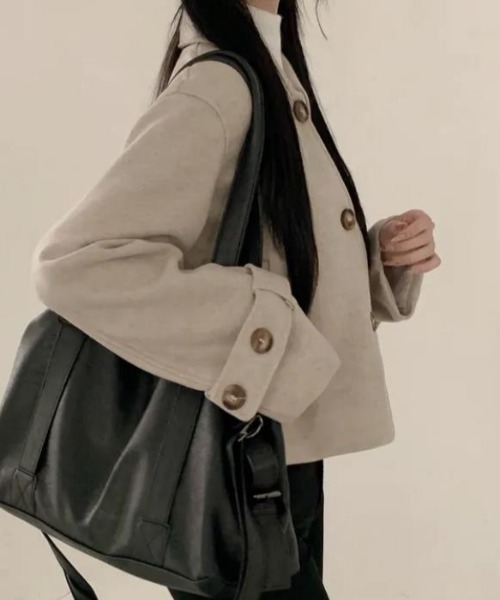 semplice(センプリチェ)の「ショートコート【韓国ファッション】(その他アウター・レディース・ブラウン/ベージュ・F)」の7枚目の写真
