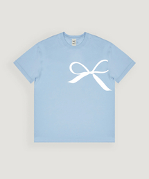 リボン半袖Tシャツ (ペールブルー)