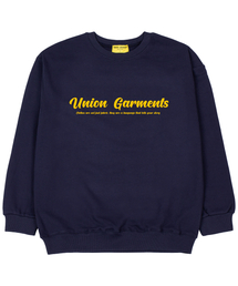 Union Garments（ユニオンガーメンツ）の「ガーメンツロゴ 裏毛 オーバーサイズ スウェットTシャツ ネイビー（スウェット）」