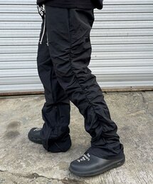 CLACO（クラコ）の「ナイロンシャーリングサイドジッパーパンツ（ブラック）（その他パンツ）」