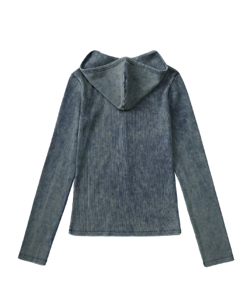 ZIZEMUSEUM（ジゼミュージアム）の「V NECK BUTTON HOODIE (STONE BROWN)（パーカー・レディース・その他・SMALL/MEDIUM）」の2枚目の写真