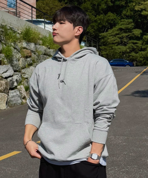[M~4XL] Oldey Semi‑Oversized Full Zip Parka — мерендж грей