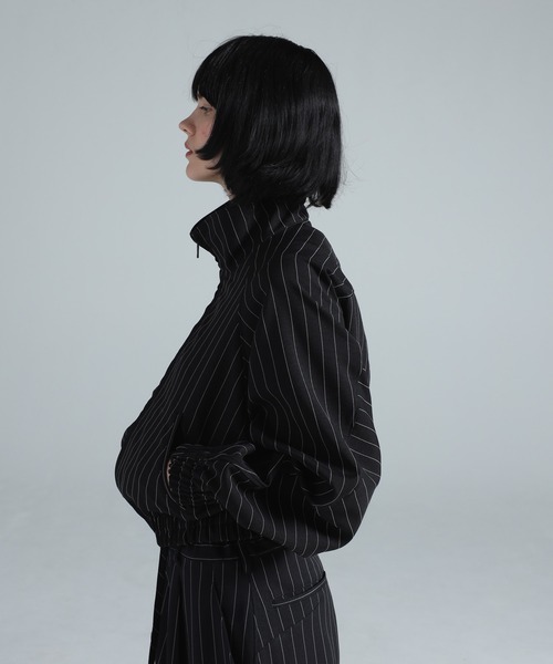 Y-3(ワイスリー)の「Y-3 PINSTRIPE SPORT UNIFORM BLOUSON(ジャージ・レディース・ブラック・MEDIUM/SMALL/X-SMALL/XX-SMALL/LARGE)」の2枚目の写真