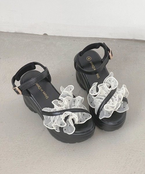 Shoes in Closet(シューズインクローゼット)の「【新色登場】+9.0㎝ 軽量 厚底 スタイルアップソール シアー クロス ベルト サンダル 5470(サンダル・レディース・ダークブラウン/ブラック×ブラック/ホワイト/ホワイト系3/ブラック系3・M/S/LL/L)」の17枚目の写真