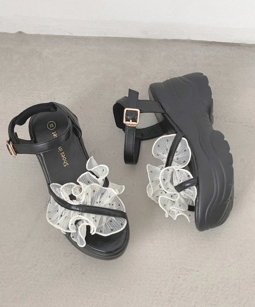 Shoes in Closet(シューズインクローゼット)の「【新色登場】+9.0㎝ 軽量 厚底 スタイルアップソール シアー クロス ベルト サンダル 5470(サンダル・レディース・ダークブラウン/ブラック×ブラック/ホワイト/ホワイト系3/ブラック系3・M/S/LL/L)」の19枚目の写真