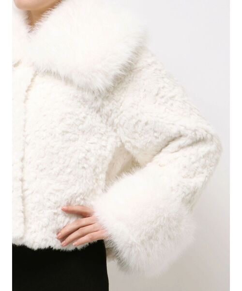 LAGUNAMOON（ラグナムーン）の「ビッグカラーエコファージャケット（その他アウター・レディース・ライトグレー/ホワイト・FREE）」の13枚目の写真