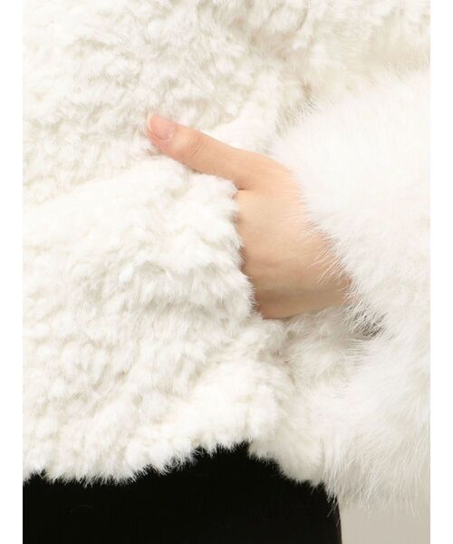 LAGUNAMOON（ラグナムーン）の「ビッグカラーエコファージャケット（その他アウター・レディース・ライトグレー/ホワイト・FREE）」の14枚目の写真