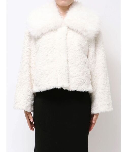 LAGUNAMOON（ラグナムーン）の「ビッグカラーエコファージャケット（その他アウター・レディース・ライトグレー/ホワイト・FREE）」の18枚目の写真