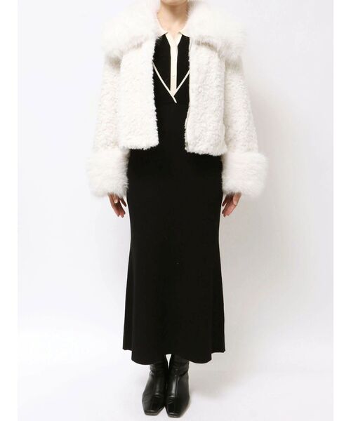 LAGUNAMOON（ラグナムーン）の「ビッグカラーエコファージャケット（その他アウター・レディース・ライトグレー/ホワイト・FREE）」の19枚目の写真