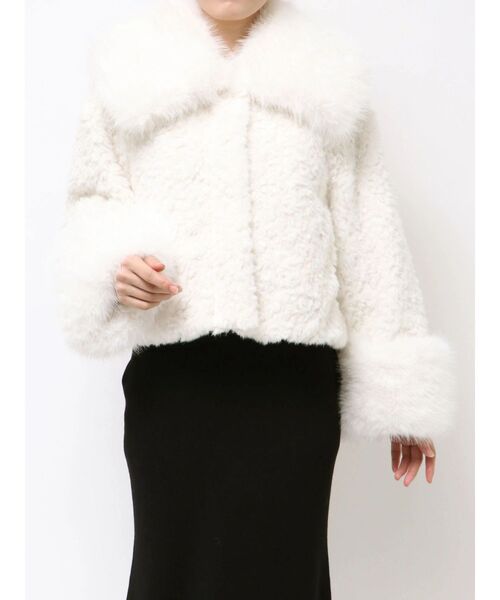 LAGUNAMOON（ラグナムーン）の「ビッグカラーエコファージャケット（その他アウター・レディース・ライトグレー/ホワイト・FREE）」の22枚目の写真