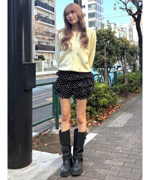 CALNAMUR(カルナムール)の「フロントジップビジューニットカーディガン(カーディガン/ボレロ・レディース・グレー/ネイビー/イエロー・FREE)」の19枚目の写真