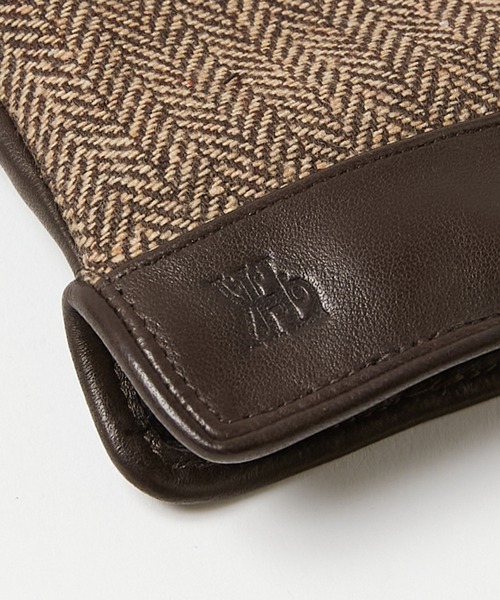 KATHARINE HAMNETT LONDON (キャサリンハムネットロンドン)の「KATHARINE HAMNETT LONDON/キャサリンハムネットロンドン ツイード×本革グローブ(タッチパネル対応)KHM-1055(手袋・メンズ・ブラック・24/25)」の6枚目の写真