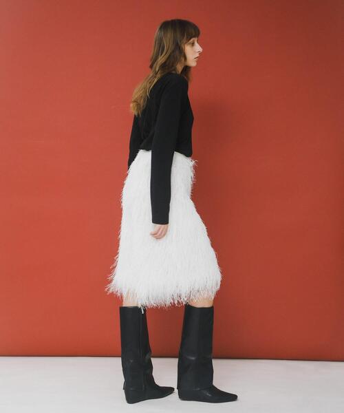 LAATO（ラート）の「fringe culottes（その他パンツ・レディース・オフホワイト/ブラック・FREE）」の4枚目の写真