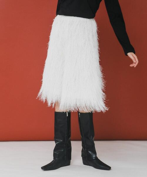 LAATO（ラート）の「fringe culottes（その他パンツ・レディース・オフホワイト/ブラック・FREE）」の5枚目の写真