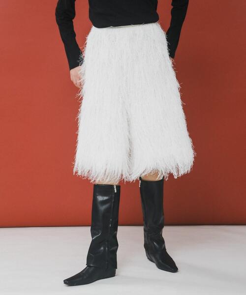 LAATO（ラート）の「fringe culottes（その他パンツ・レディース・オフホワイト/ブラック・FREE）」の6枚目の写真