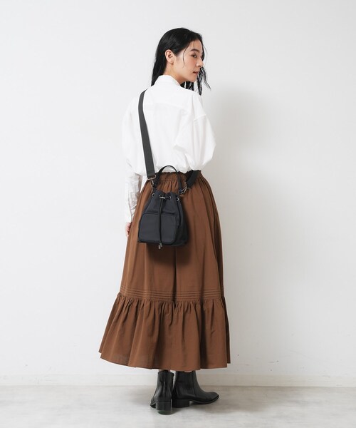 Dessin(デッサン)の「【2WAY/軽量】巾着ショルダーバッグ(ショルダーバッグ・レディース・ライトブルー/ブラック・00)」の5枚目の写真