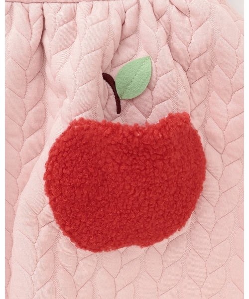 baby cheer（ベイビーチアー）の「りんごポケットジャンパースカート（ジャンパースカート・キッズ・ピンク/ネイビー/ホワイト系・120cm/110cm/80ｃｍ/90cm/100cm）」の6枚目の写真